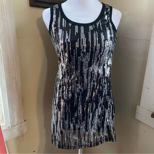 Guess Black and Silver Sequin Tank Top dress
